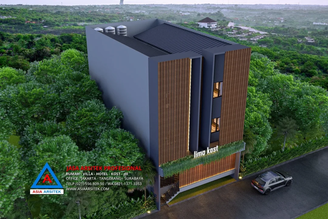 tampak atas Jasa Arsitek Desain Rumah Kos Kosan 4 Lantai di Limo Depok, jasa desain rumah kost, contoh desain kos kosan, contoh desain kos kosan minimalis, contoh desain kos kosan sederhana, contoh desain rumah kost, contoh desain rumah kost 2 lantai, desain bangunan kost minimalis, asia arsitek jasa arsitek desain rumah villa kost hotel, arsitek rumah kost,