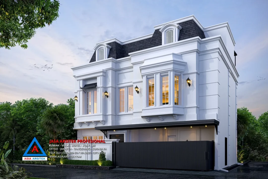 tampak depan rumah Jasa Arsitek Desain Rumah Mewah Tropis 3 Lantai di Cilandak Timur Jakarta Selatan, Jasa Desain Rumah, jasa arsitek rumah, jasa desain arsitek, jasa desain interior, harga jasa desain rumah, harga jasa arsitek rumah, harga jasa arsitek per m2, jasa desain rumah gratis, jasa desain rumah murah, jasa desain rumah dan rab,