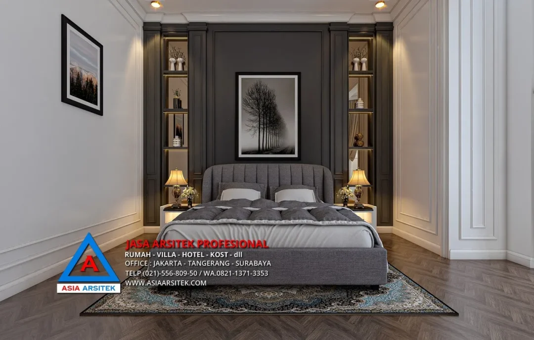 kamar tidur utama Jasa Arsitek Desain Rumah Mewah Tropis 3 Lantai di Cilandak Timur Jakarta Selatan, Jasa Desain Rumah, jasa arsitek rumah, jasa desain arsitek, jasa desain interior, harga jasa desain rumah, harga jasa arsitek rumah, harga jasa arsitek per m2, jasa desain rumah gratis, jasa desain rumah murah, jasa desain rumah dan rab,