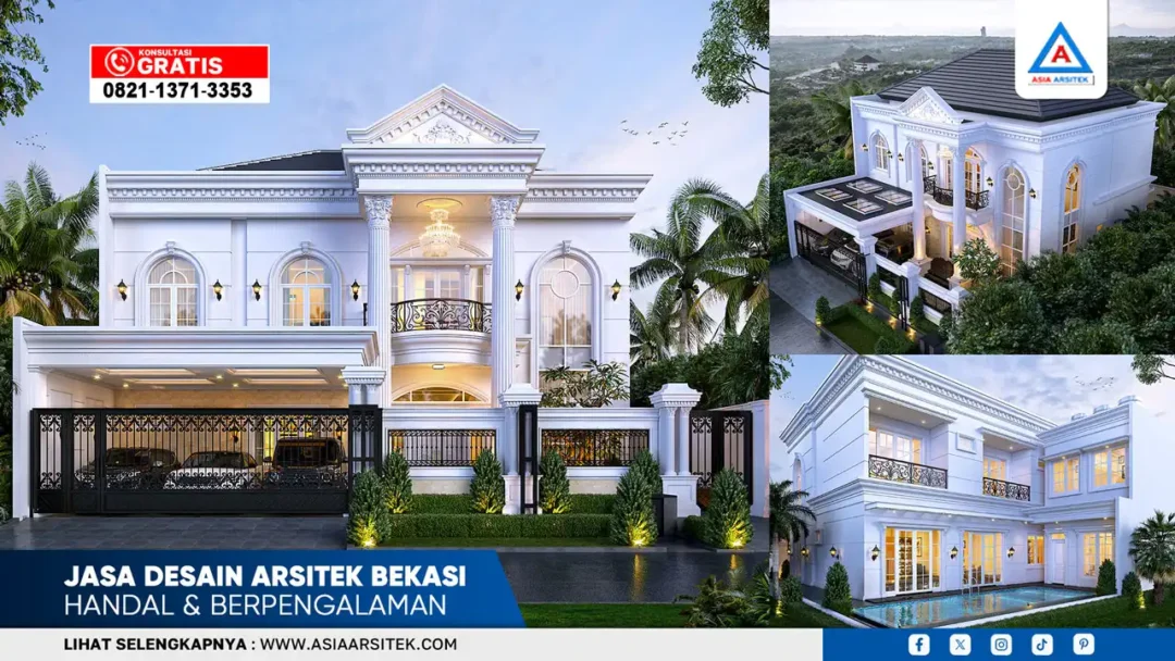Jasa desain arsitek Bekasi handal dan berpengalaman untuk desain rumah modern, klasik, dan tropis