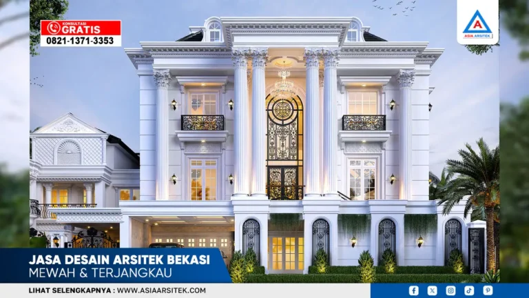 Jasa desain arsitek Bekasi mewah dan terjangkau dengan hasil desain rumah elegan bergaya klasik modern