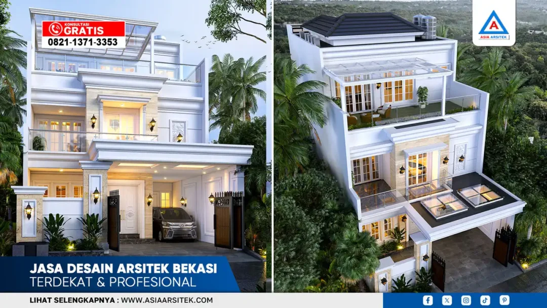 Jasa desain arsitek Bekasi terdekat dan profesional dengan hasil desain rumah elegan, fungsional, dan berkualitas