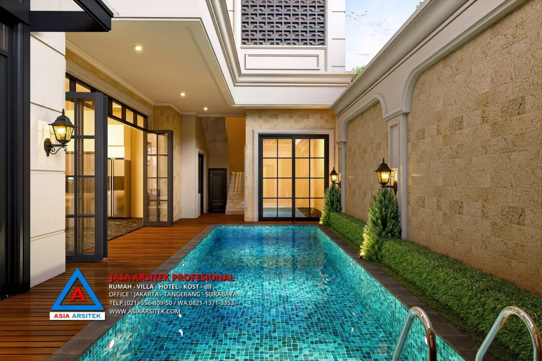 view kolam renang Jasa Arsitek Desain Rumah Mewah Tropis 2 Lantai di BSD City, Jasa Desain Rumah BSD, Jasa Arsitek BSD, Arsitek Depok, Jasa Desain Rumah, jasa arsitek rumah, jasa desain arsitek, jasa desain interior, harga jasa desain rumah, harga jasa arsitek rumah, harga jasa arsitek per m2, jasa desain rumah gratis, jasa desain rumah murah, jasa desain rumah dan rab,