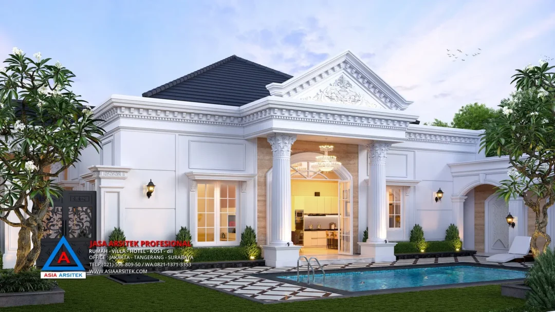 Desain Rumah Klasik 1 Lantai Bapak DV di Kalimantan Tengah, Desain Rumah Klasik 1 Lantai, Rumah Klasik Sederhana, Desain Rumah Klasik Modern, Rumah klasik Modern Minimalis, Rumah Klasik Modern 1 Lantai, Rumah klasik Eropa,