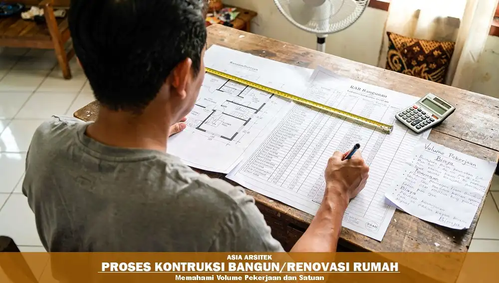 volume pekerjaan pada RAB bangun rumah