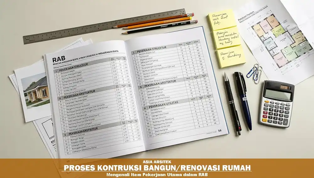 item pekerjaan utama dalam RAB bangun rumah