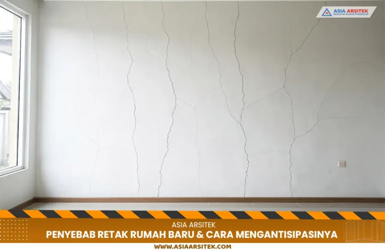 retak rumah baru pada dinding yang baru selesai dibangun