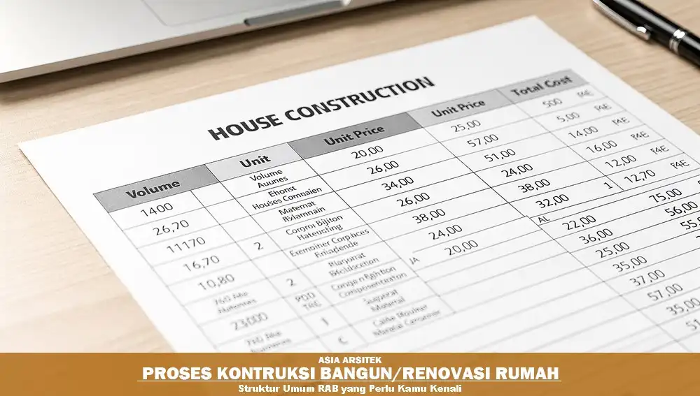 struktur RAB bangun rumah yang tersusun rapi