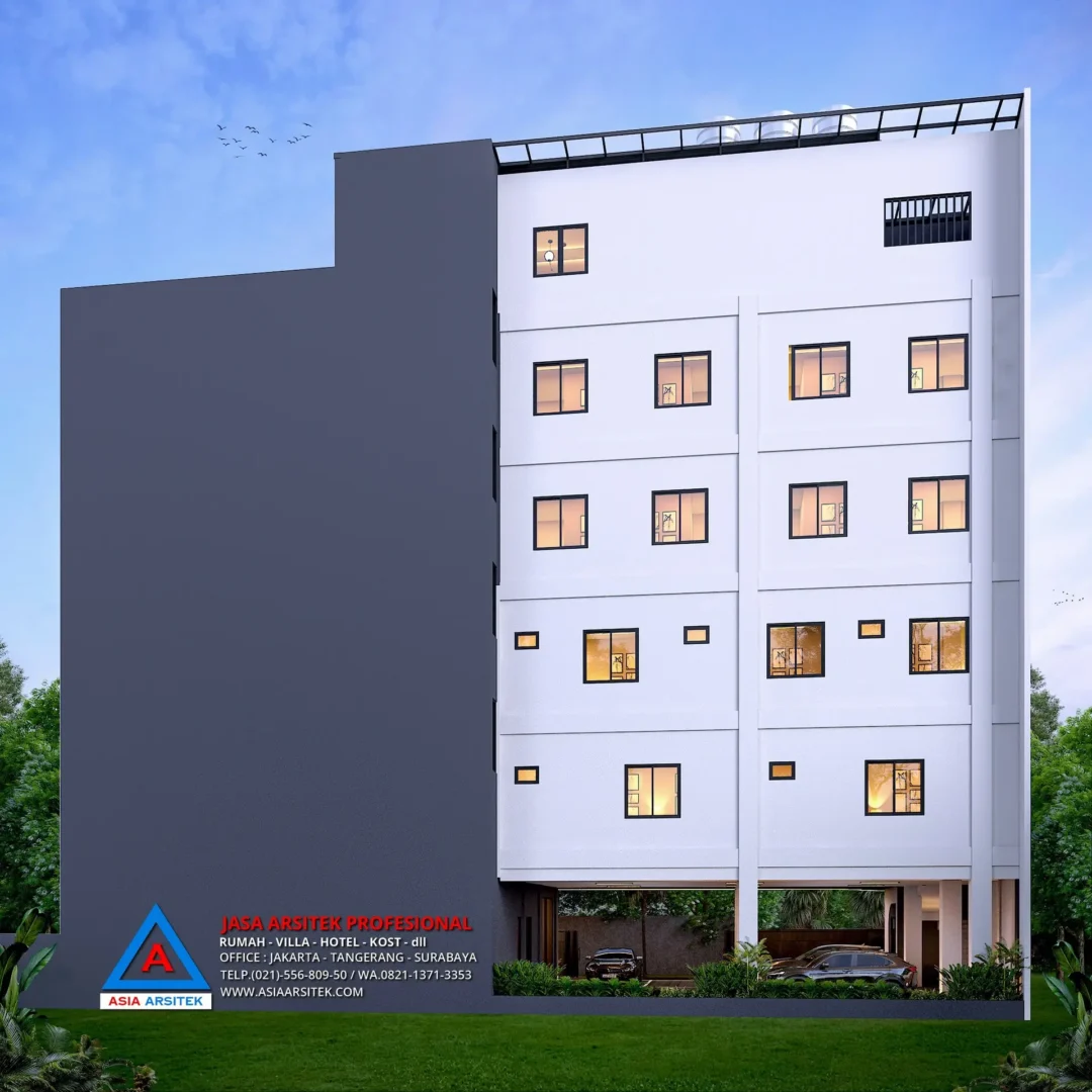 Jasa Arsitek Desain Kos Kosan 6 Lantai di Bambu Utara Palmerah Jakarta Barat, jasa desain rumah kost, contoh desain kos kosan, contoh desain kos kosan minimalis, contoh desain kos kosan sederhana, contoh desain rumah kost, contoh desain rumah kost 2 lantai, desain bangunan kost minimalis, asia arsitek jasa arsitek desain rumah villa kost hotel, arsitek rumah kost,