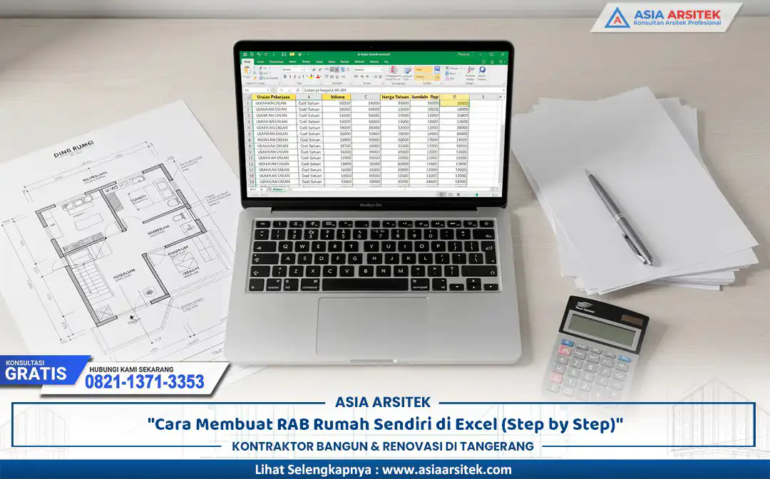 Note Di Rab Cara Membuat RAB Rumah Sendiri di Excel (Step by Step) - Asia Arsitek