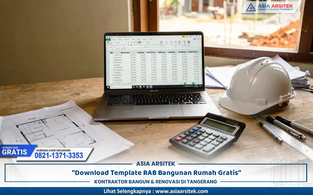 contoh template RAB bangunan dalam spreadsheet untuk perencanaan biaya pembangunan rumah