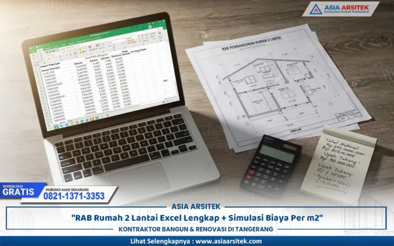 proses perhitungan RAB rumah 2 lantai excel pada perencanaan pembangunan rumah