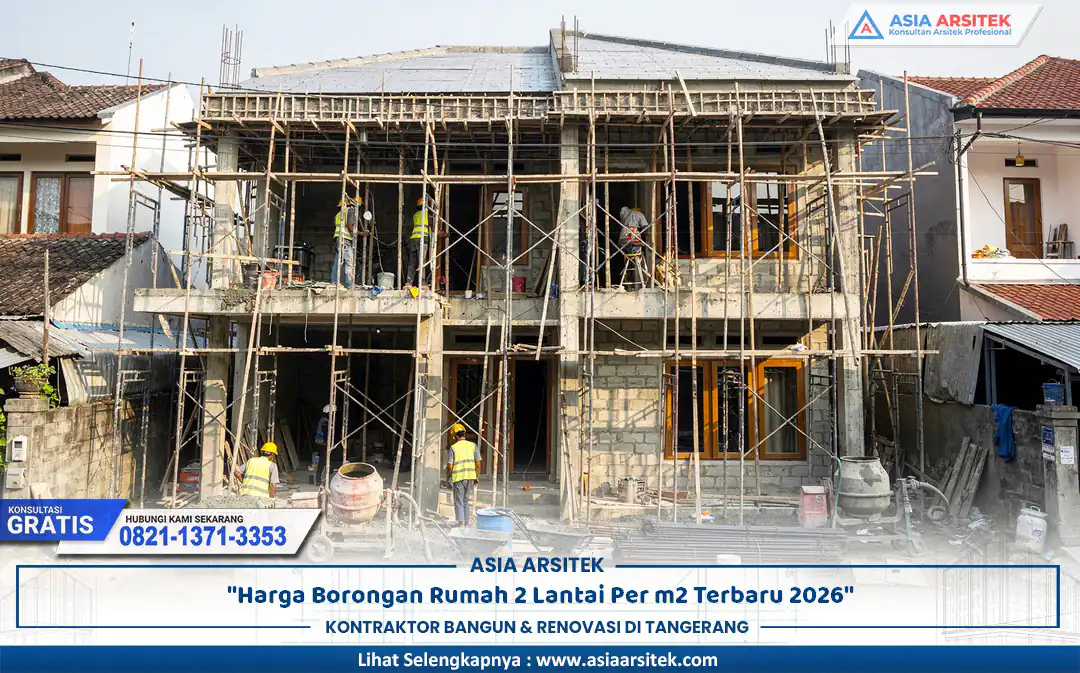harga borongan rumah 2 lantai pada proyek konstruksi modern dengan tenaga kerja lengkap
