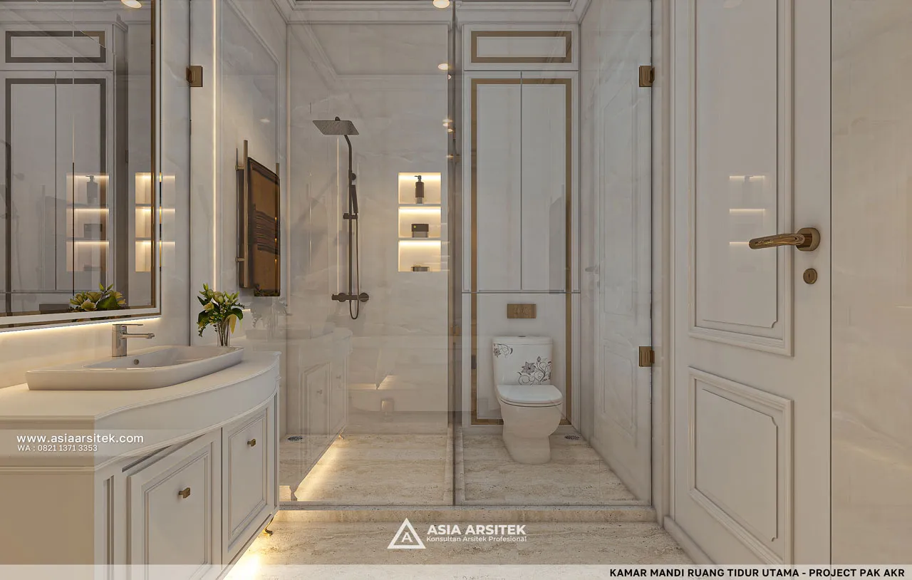 Area Shower Glass Partition Kamar Mandi Rumah Klasik Jambi