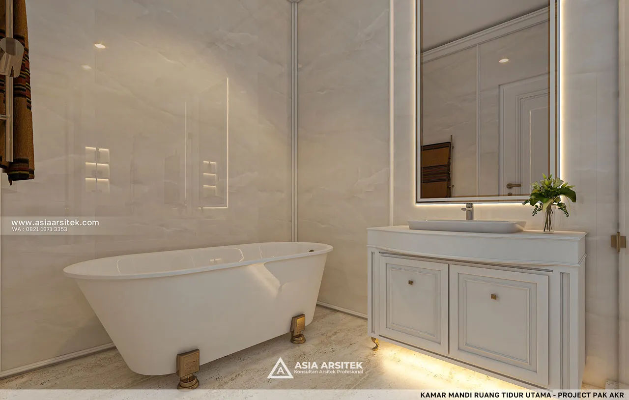 Desain Kamar Mandi Mewah Rumah Klasik 2 Lantai Bapak AKR Jambi