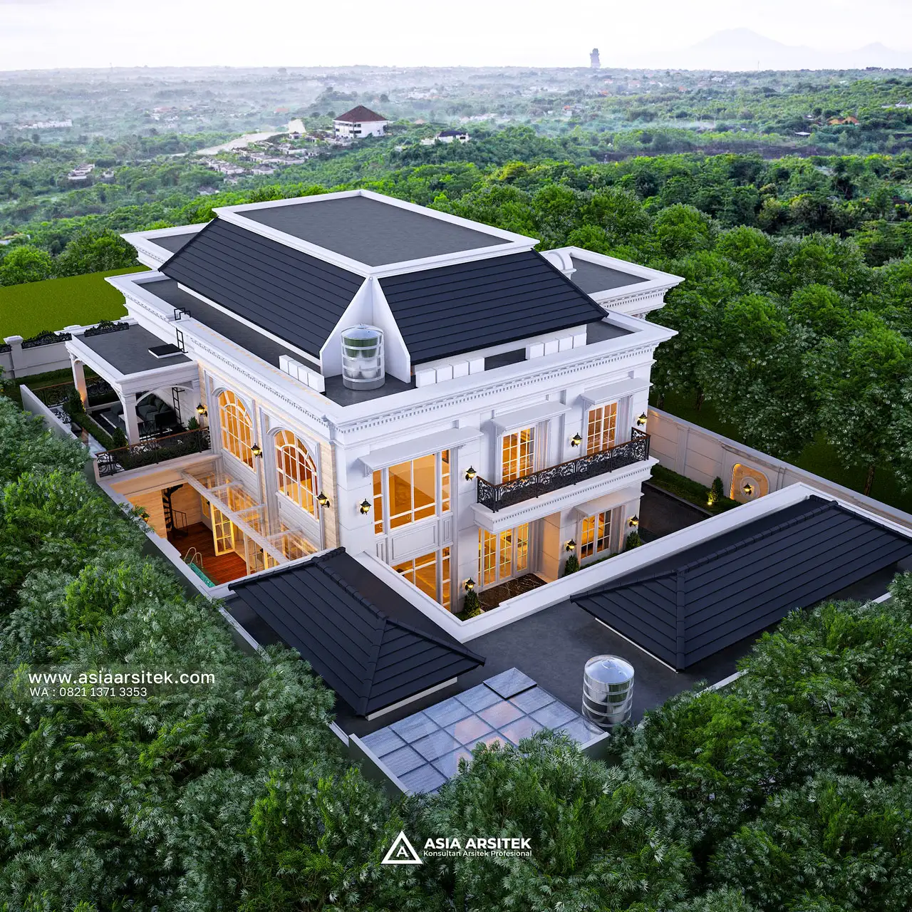 View Aerial Tampak Atas Keseluruhan Bangunan dan Lahan Jambi