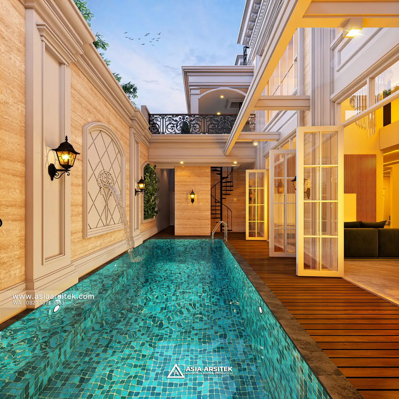 Desain Pintu Utama Drop Off Area Rumah Klasik Jambi