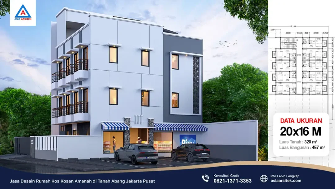 Jasa Desain Rumah Kos Kosan Amanah di Tanah Abang Jakarta Pusat, jasa desain rumah kost, contoh desain kos kosan, contoh desain kos kosan minimalis, contoh desain kos kosan sederhana, contoh desain rumah kost, contoh desain rumah kost 2 lantai, desain bangunan kost minimalis, asia arsitek jasa arsitek desain rumah villa kost hotel, arsitek rumah kost,