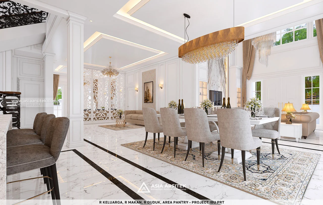 Desain Area Open Space Rumah Klasik 2 Lantai Ibu PRT di Tanjung Priok Jakarta Utara