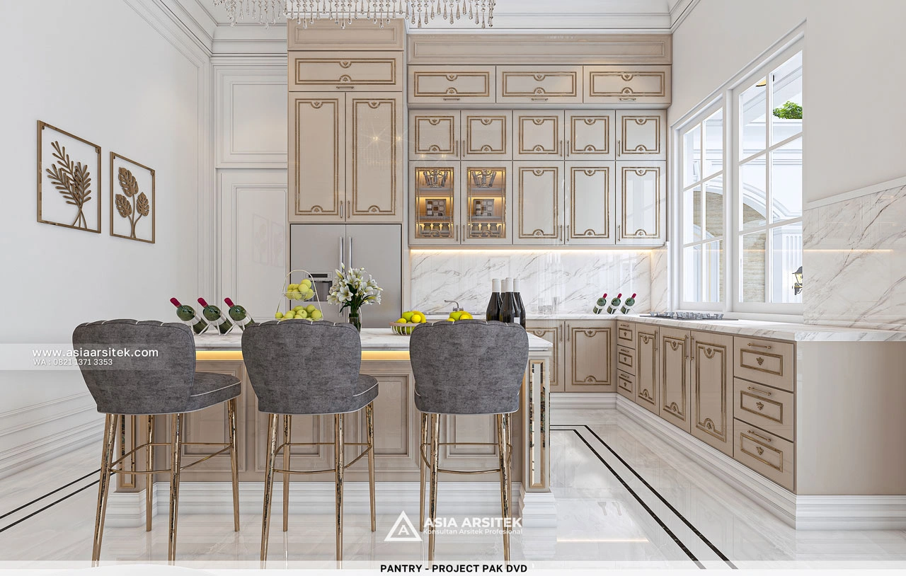 Desain Area Pantry Rumah Klasik 1 Lantai Bapak DVD di Pulang Pisau Kalimantan Tengah