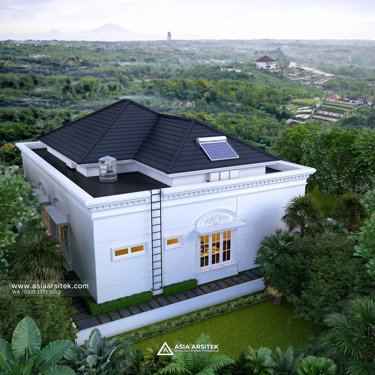 Desain Atas Belakang Rumah Klasik 1 Lantai Bapak AN di Ogan Ilir Sumatera Selatan