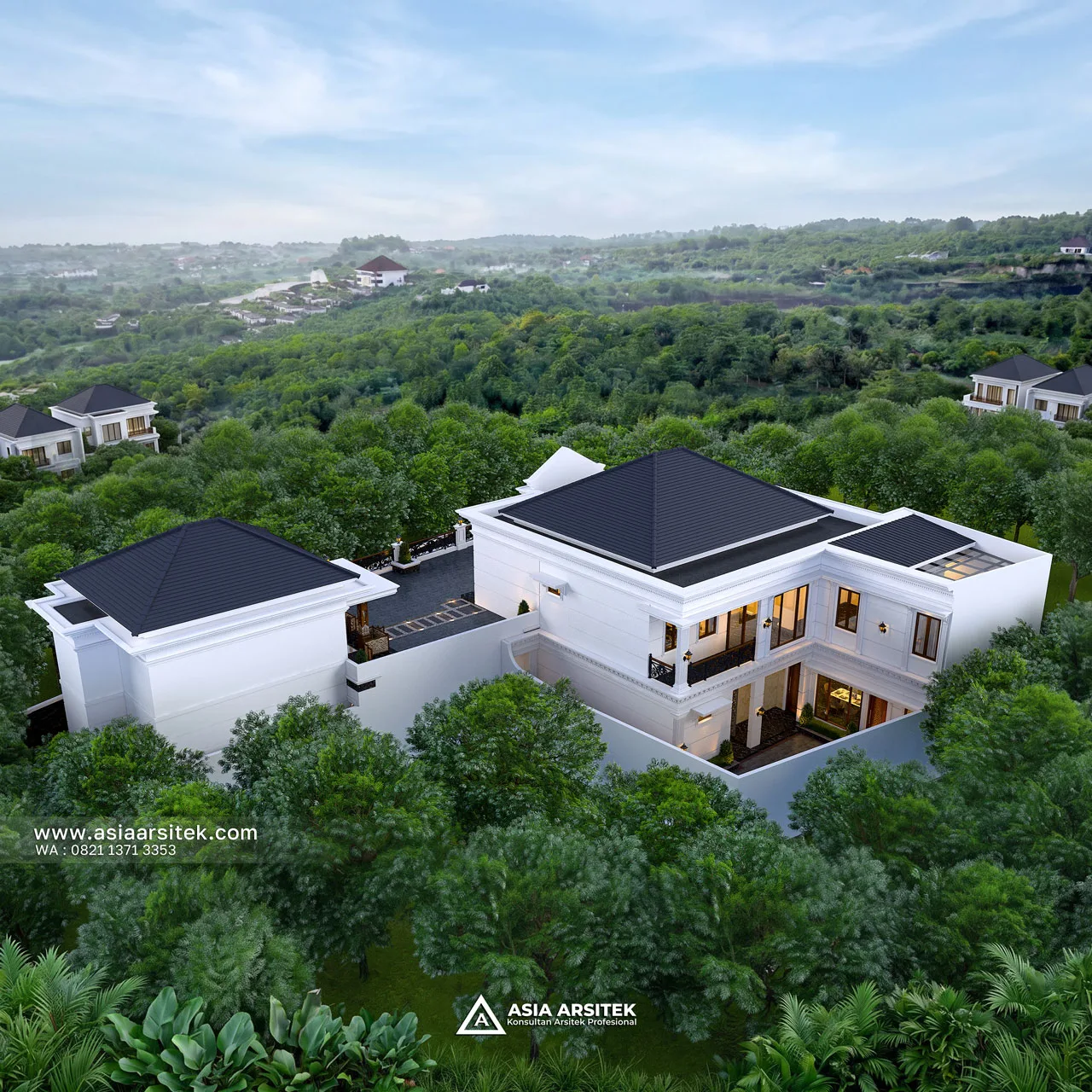 Desain Atas Belakang Rumah Klasik 2 Lantai Bapak IZL di Jatiuwung Tangerang