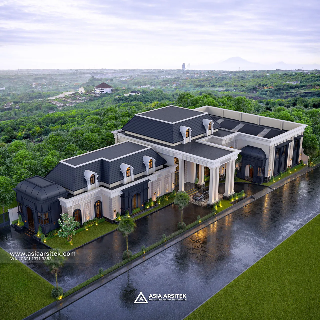 Desain Atas Rumah Klasik 1 Lantai Bapak JHN di Serang Banten
