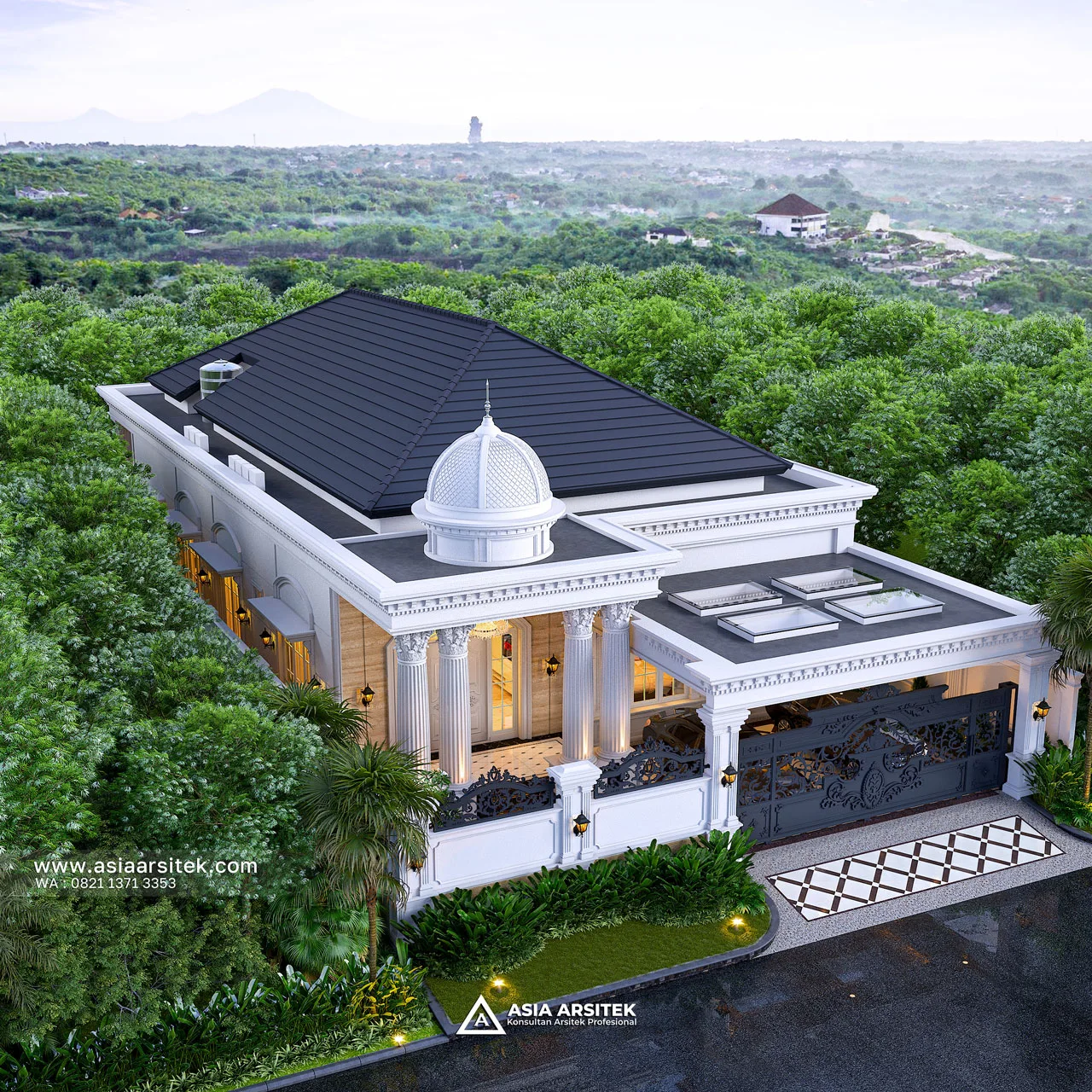 Desain Atas Rumah Klasik 1 Lantai Bapak NRH di Gambut Kalimantan Selatan
