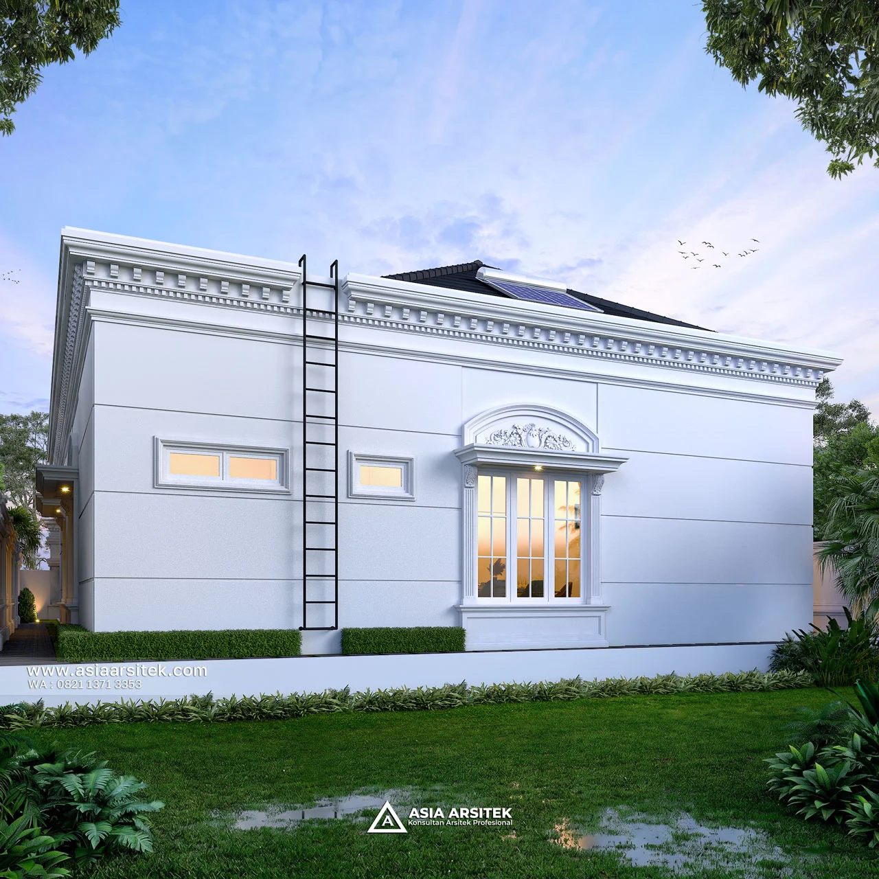 Desain Belakang Rumah Klasik 1 Lantai Bapak AN di Ogan Ilir Sumatera Selatan