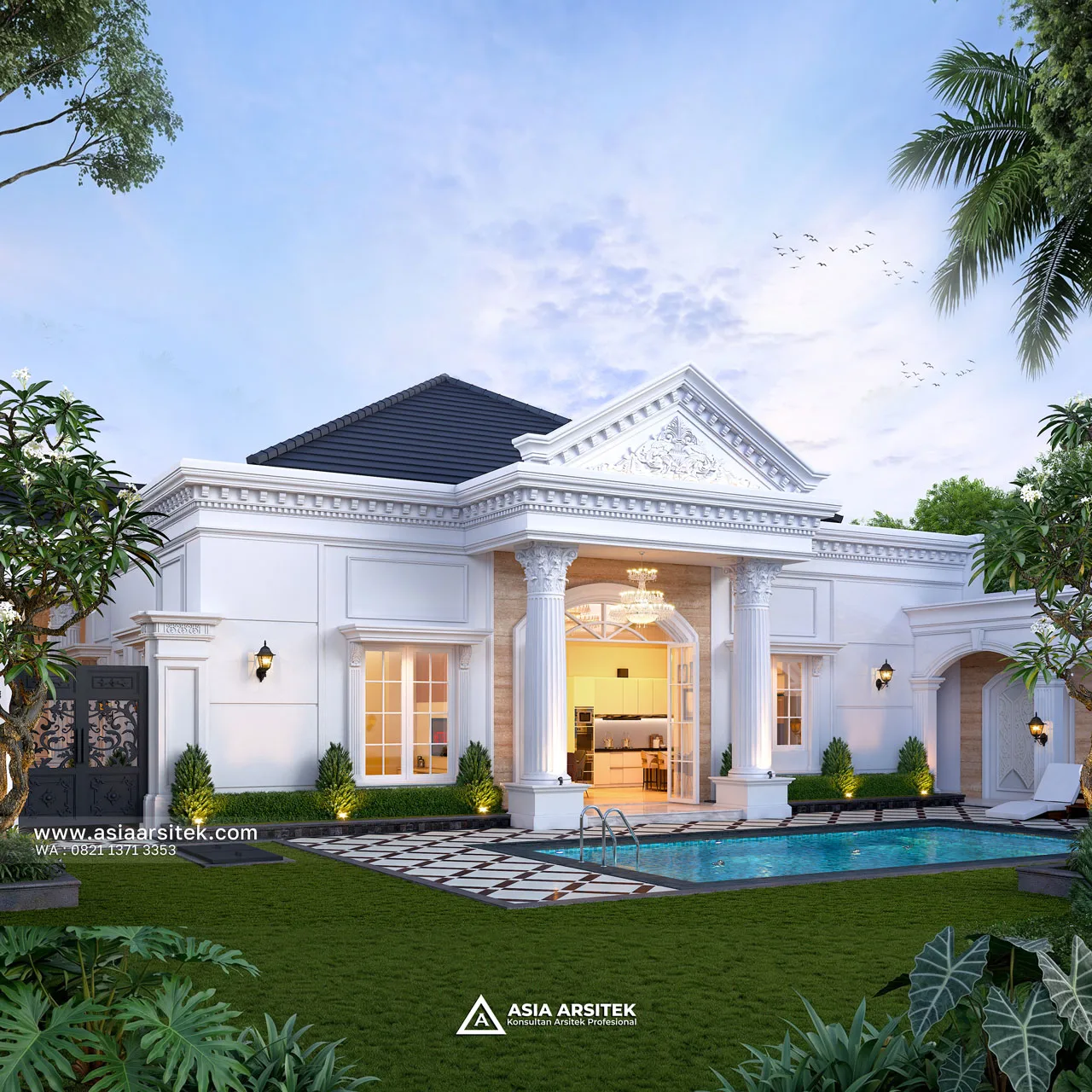 Desain Belakang Rumah Klasik 1 Lantai Bapak DVD di Pulang Pisau Kalimantan Tengah