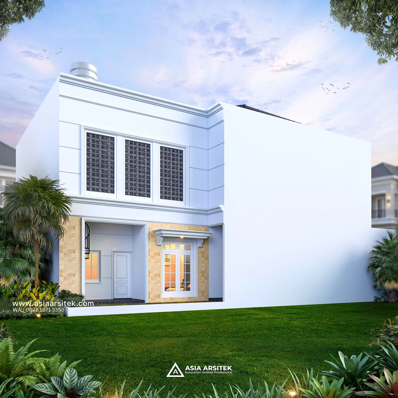 Desain Belakang Rumah Klasik 2 Lantai Bapak GVN di Kelapa Dua Tangerang