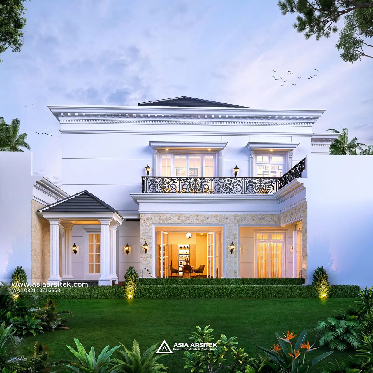 Desain Belakang Rumah Klasik 2 Lantai Ibu DNDF di Bengkulu