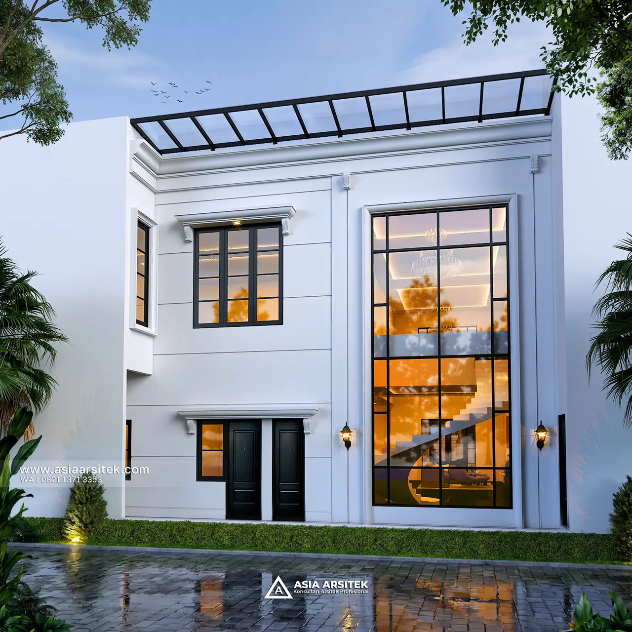 Desain Belakang Rumah Tropis 2 Lantai Bapak HRT Bogor Jawa Barat
