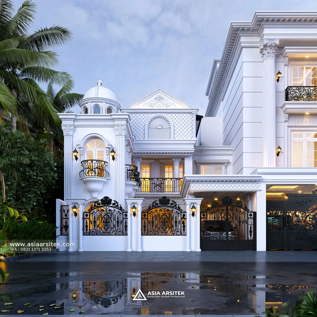 Desain Exiting Dengan Pagar Rumah Klasik 3 Lantai Bapak ZKN di Cikupa Tangerang