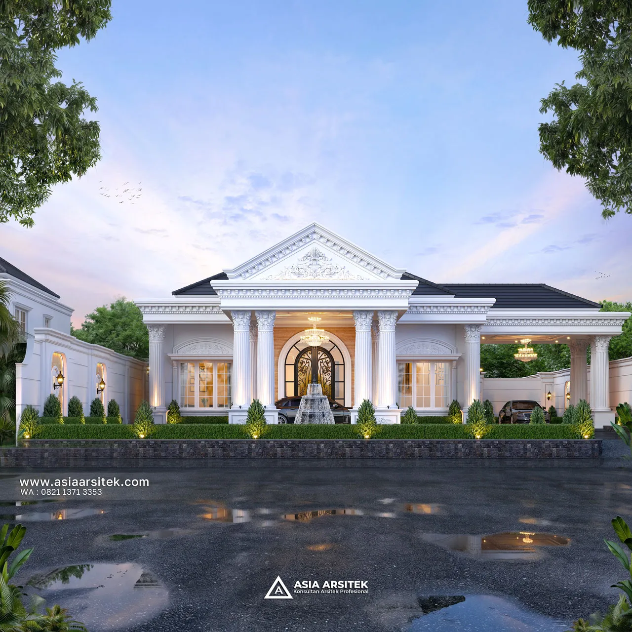 Desain Fasad Rumah Klasik 1 Lantai Bapak DVD di Pulang Pisau Kalimantan Tengah