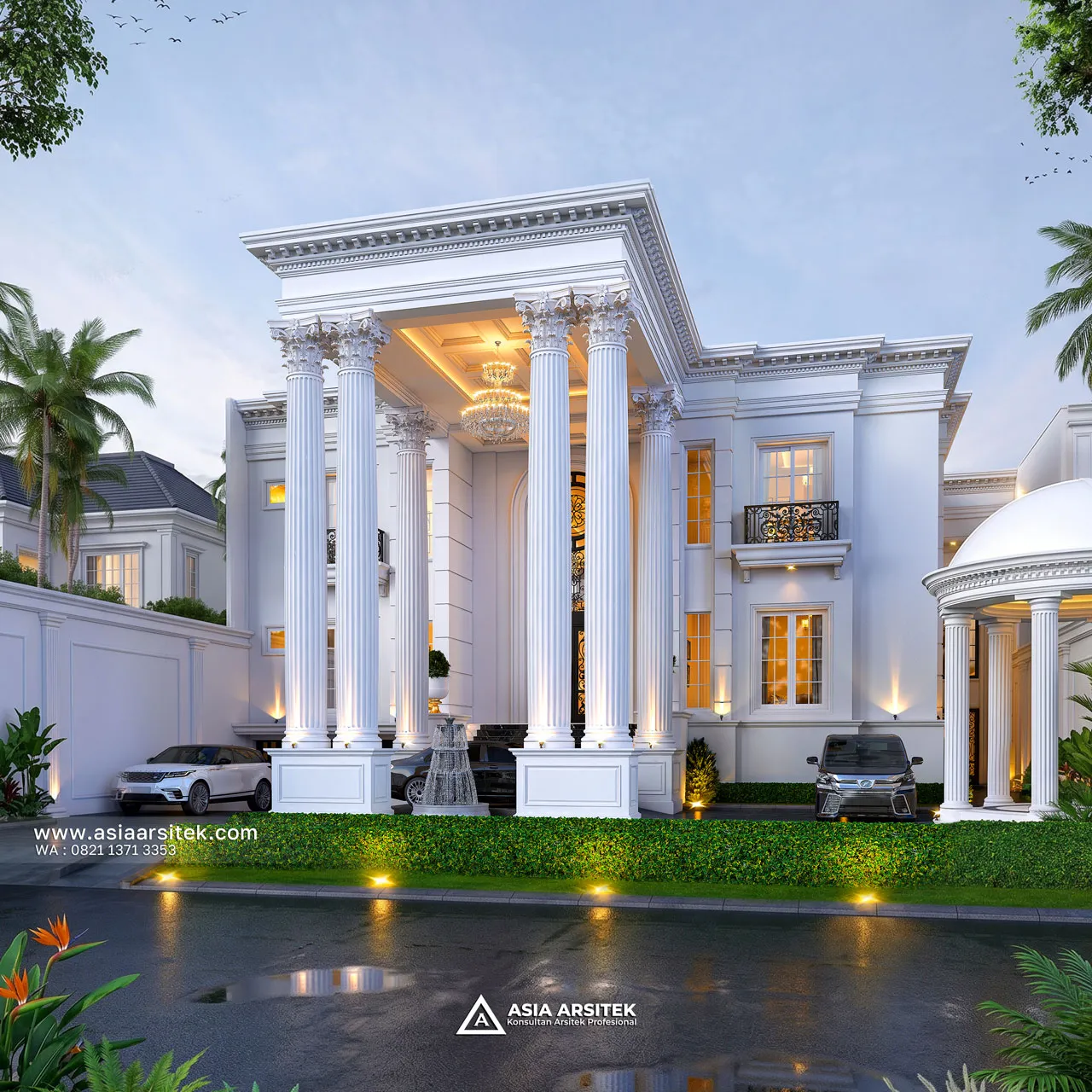 Desain Fasad Rumah Klasik 4 Lantai Bapak SPYD di Larangan Tangerang