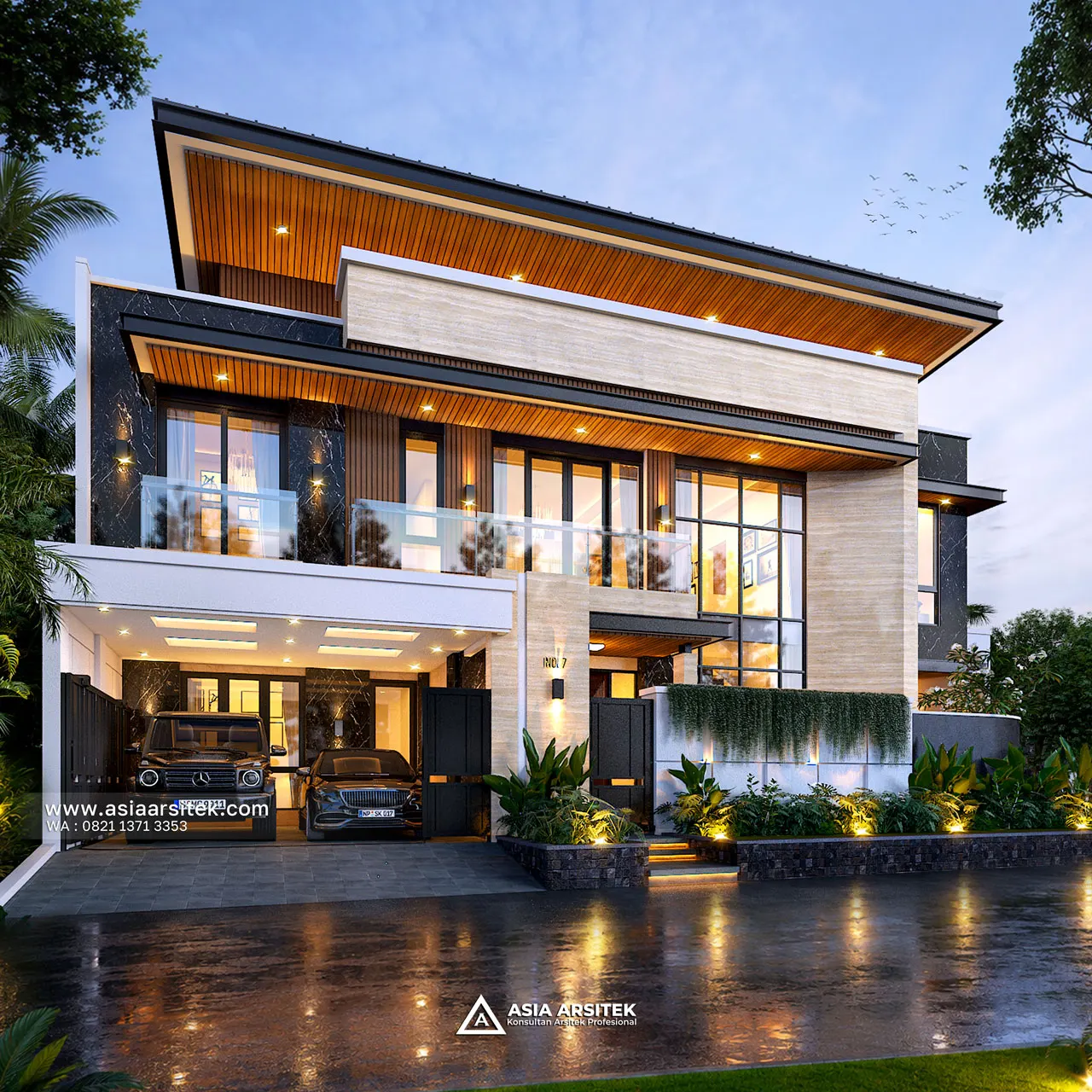 Desain Fasad Rumah Minimalis 2 Lantai Ibu DV di Duren Sawit Jakarta Timur
