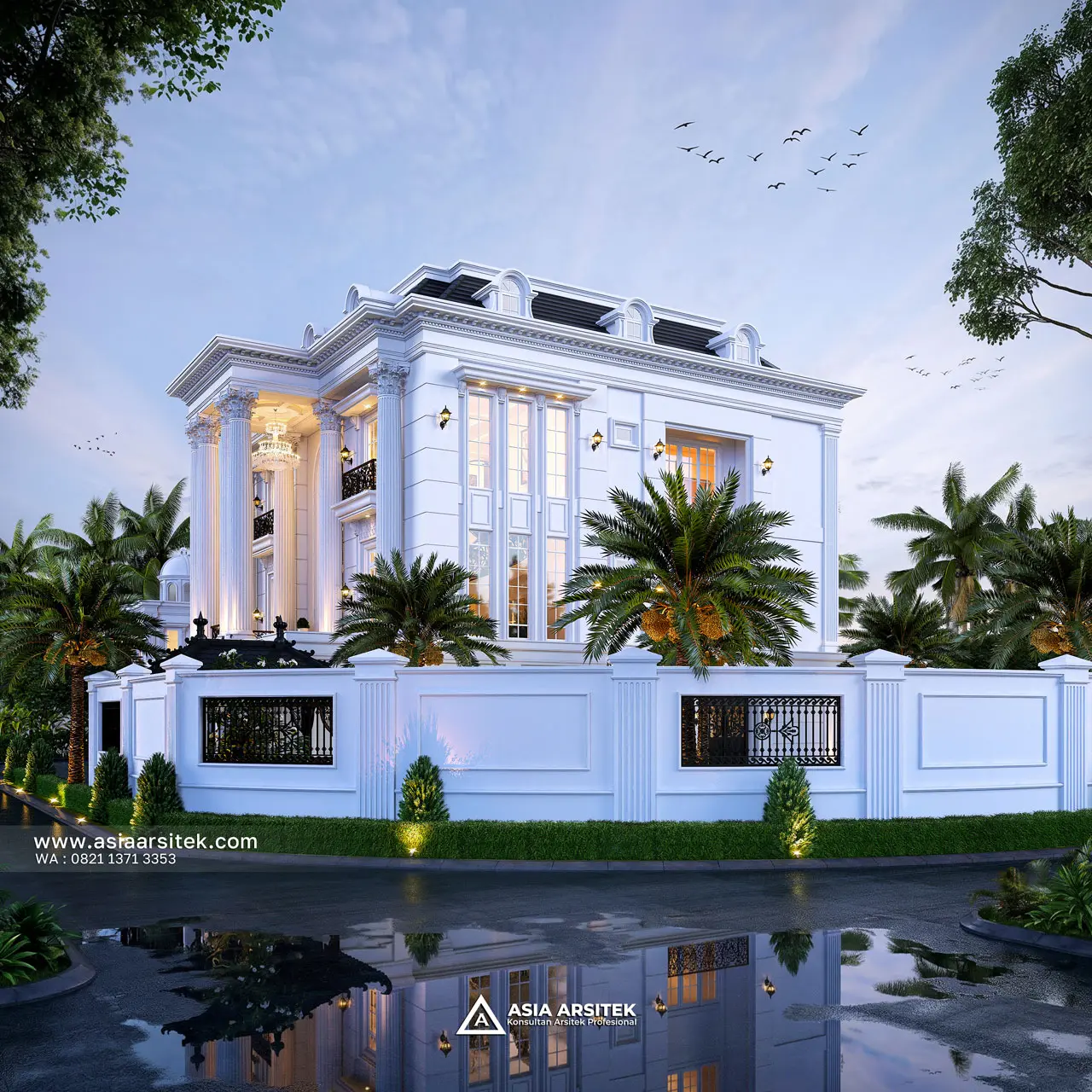Desain Hook Dengan Pagar Rumah Klasik 3 Lantai Bapak ZKN di Cikupa Tangerang