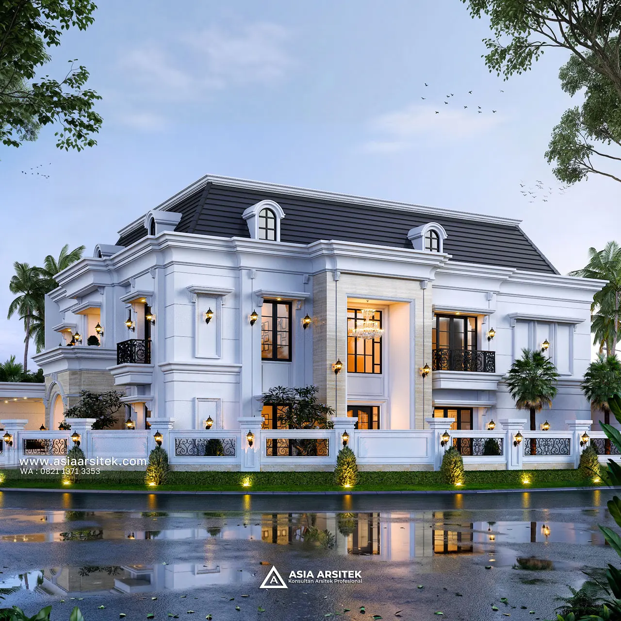 Desain Hook Dengan Pagar Rumah Tropis 2 Lantai Bapak HRT Bogor Jawa Barat