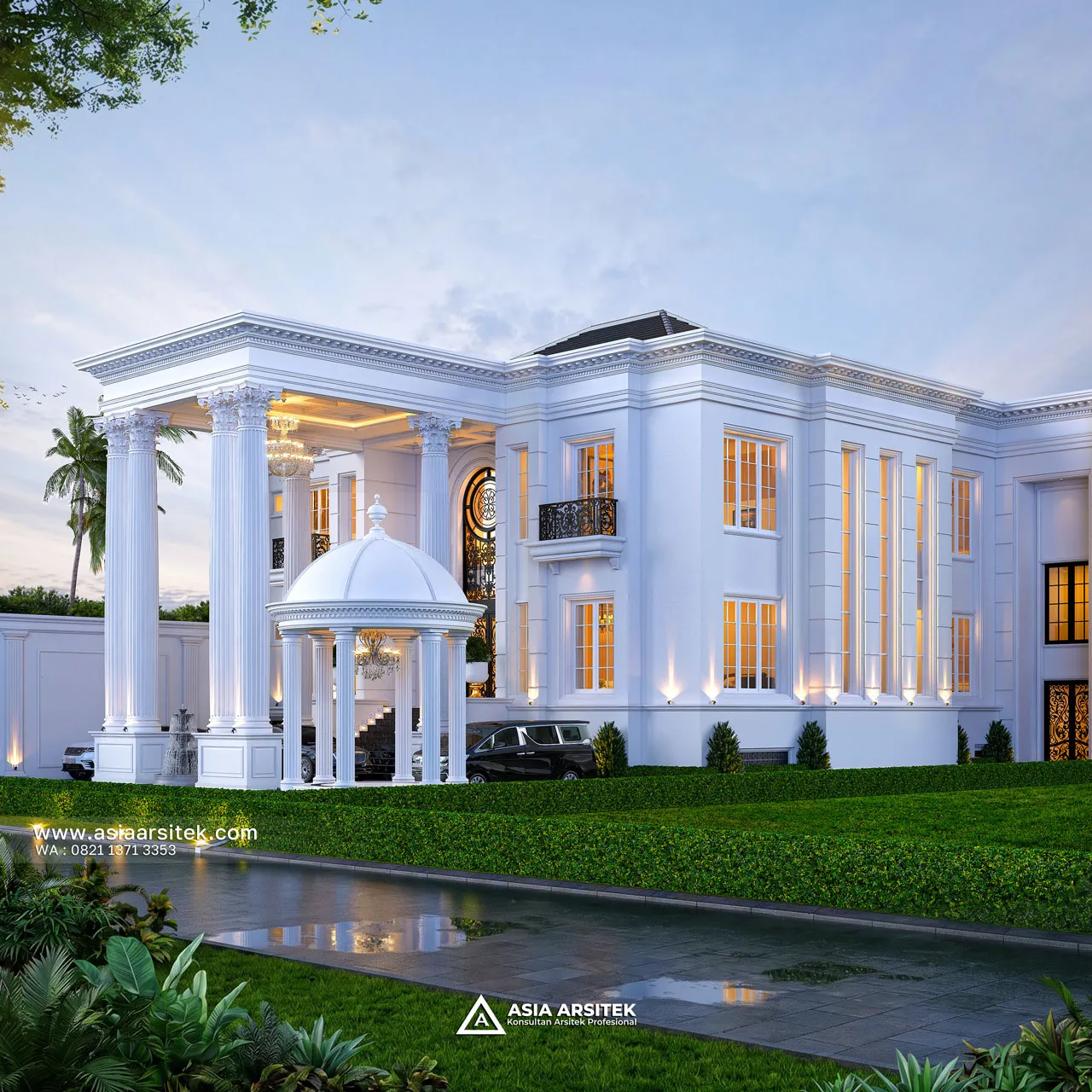 Desain Hook Kanan Rumah Klasik 4 Lantai Bapak SPYD di Larangan Tangerang