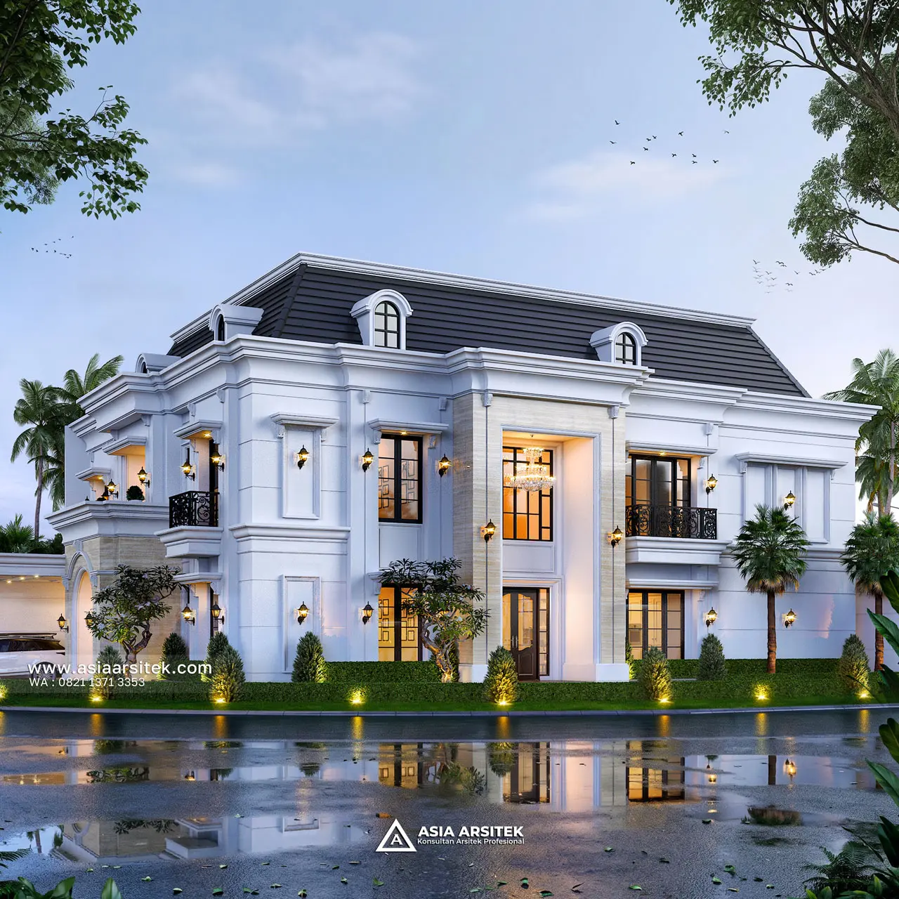 Desain Hook Rumah Tropis 2 Lantai Bapak HRT Bogor Jawa Barat