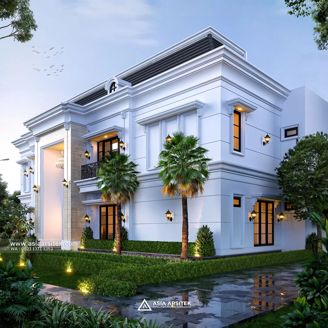 Desain Hook Samping Kanan Rumah Tropis 2 Lantai Bapak HRT Bogor Jawa Barat