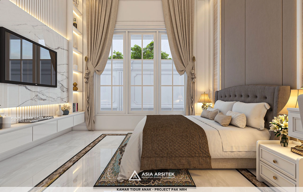 Desain Kamar Tidur Anak Rumah Klasik 1 Lantai Bapak NRH di Gambut Kalimantan Selatan