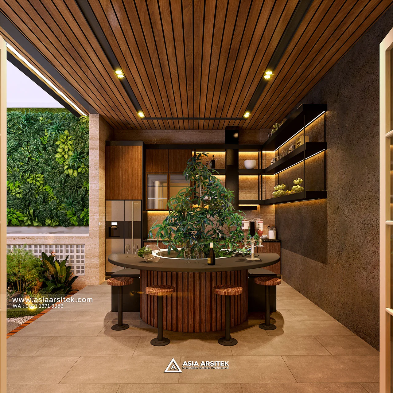 Desain Pantry Rumah Klasik 4 Lantai Bapak ALY di Kelapa Gading Jakarta Utara