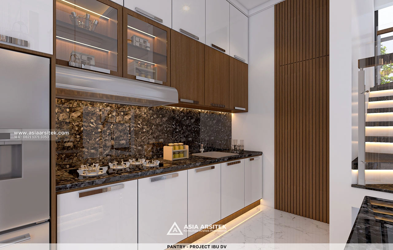 Desain Pantry Rumah Minimalis 2 Lantai Ibu DV Duren Sawit Jakarta Timur