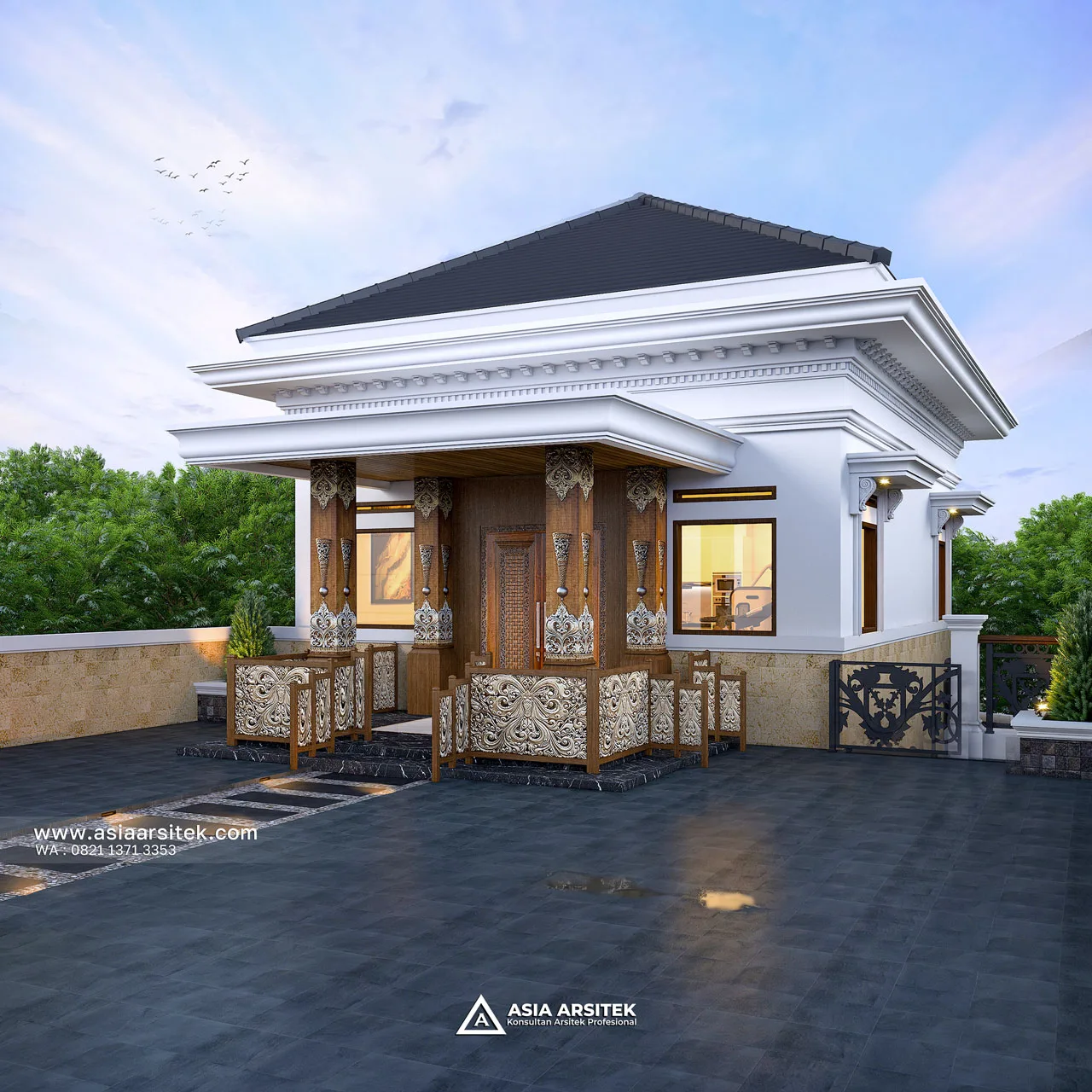 Desain Rooftop Rumah Klasik 2 Lantai Bapak IZL di Jatiuwung Tangerang