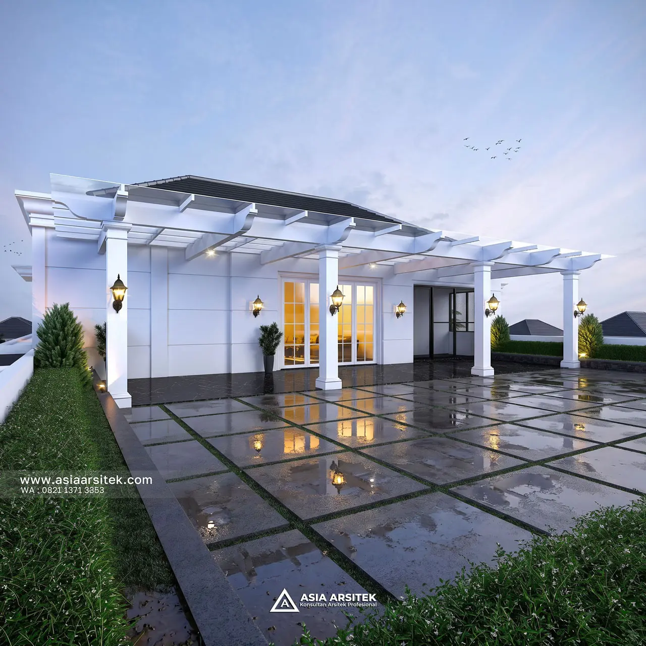 Desain Rooftop Rumah Klasik 4 Lantai Bapak BDR di Cibitung Bekasi