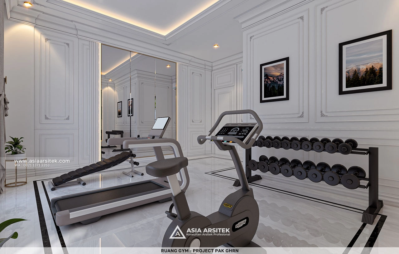 Desain Ruang Gym Rumah Klasik 2 Lantai Bapak GHRN di Tambun Bekasi