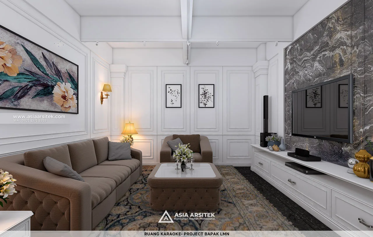 Desain Ruang Karaoke 2 Rumah Klasik 3 Lantai Bapak LMN di Sentul City Bogor