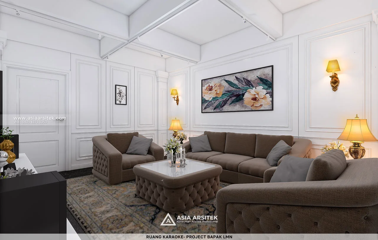 Desain Ruang Karaoke 3 Rumah Klasik 3 Lantai Bapak LMN di Sentul City Bogor